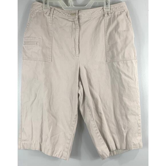 Studio Works Women's Capri Khaki Pants Size 16 Wide Leg - Picture 1 of 7
